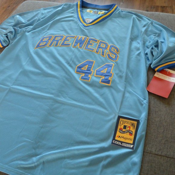 Brand NEW Milwaukee Brewers #44 Hank Aaron Jersey Size Men's X-Large - Picture 5 of 10